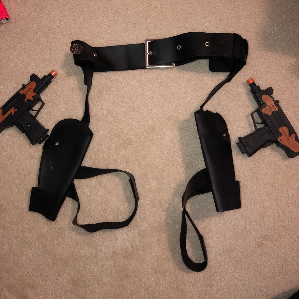 Costume leg holsters and toy guns